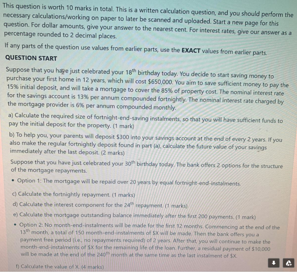 Help needed This question is worth 10 marks in total. This is
