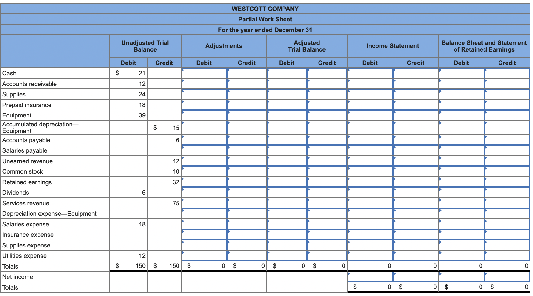 Exercise 3-22B (Static) Preparing unadjusted and adjusted trial balances, including the adjustments