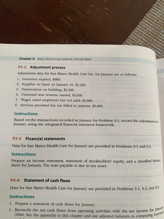  p3-3 Chapter 3 Basic Accounting Systems: Accrual Basis P3-2 Adjustment process