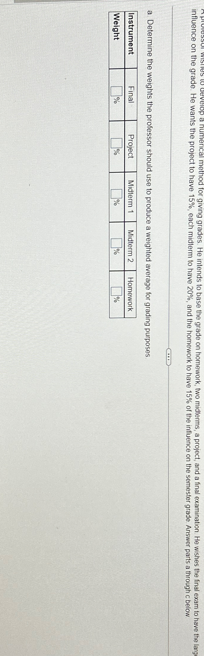  influence on the grade. He wan the pral method for giving