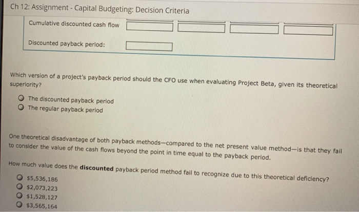 capital budgeting decisions. Consider the case of Blue Hamster Manufacturing: Blue Hamster