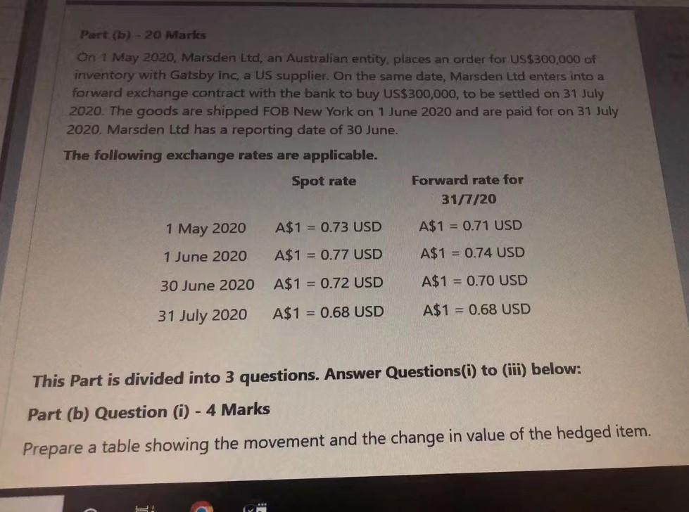 the fair value and the gain or loss on the forward contract