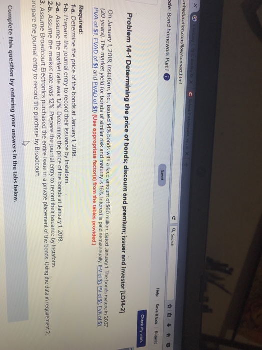 ExitSube Problem 14-3 Straight-line and effective interest compared [L014-2] On January 1,