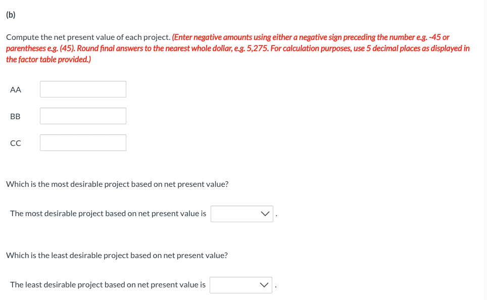 an equipment investment of $23,760. Each project will last for 3 years