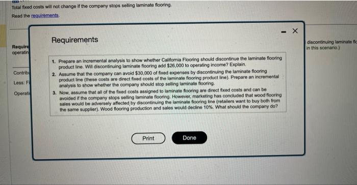 stops selling laminate flooring. Read the reouitements Requirement 1. Prepare an incromental