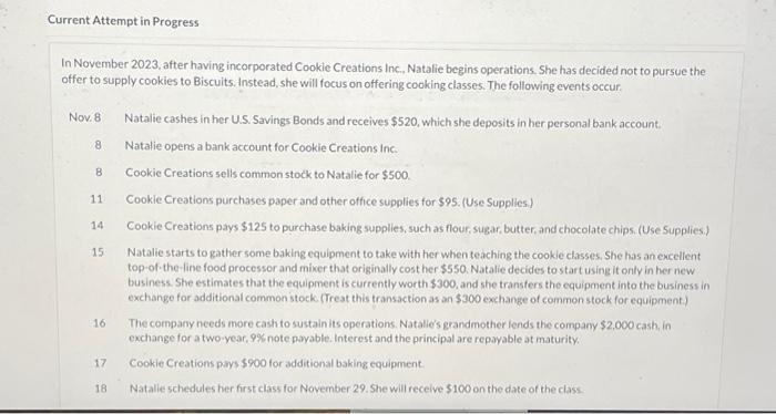  Current Attempt in Progress In November 2023, after having incorporated Cookie