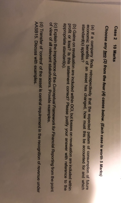  Case 2 10 Marks Choose any two (2) from the four