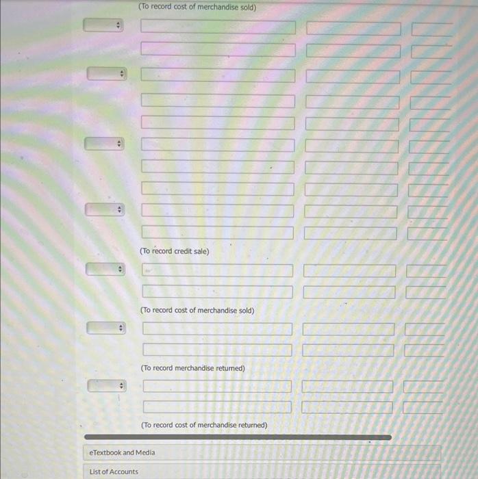 customers, During the month of June, the following merchandising transactions occurred. June