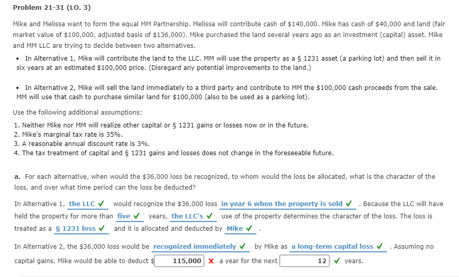 When Austin Development LLC was formed, Michelle contributed land (value of $1,800,000
