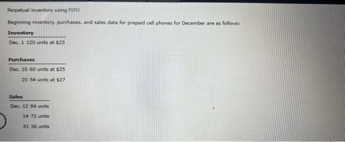 can anyone help Perpetual inventory using STFO Beginning inventory, purchases. and sales