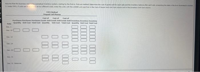 data for prepaid cell phones for December are as follows