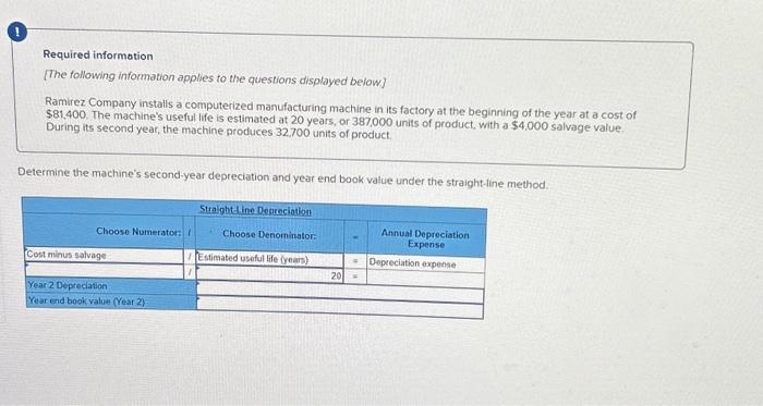 Need help solving all information provided Required information [The following information applies