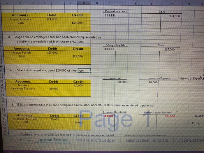 the T chary H M D E G Create a journal entry