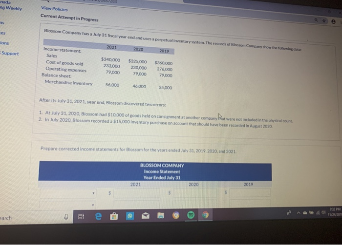  2057283 nada ng Weekly View Policies Current Attempt in Progress Blossom