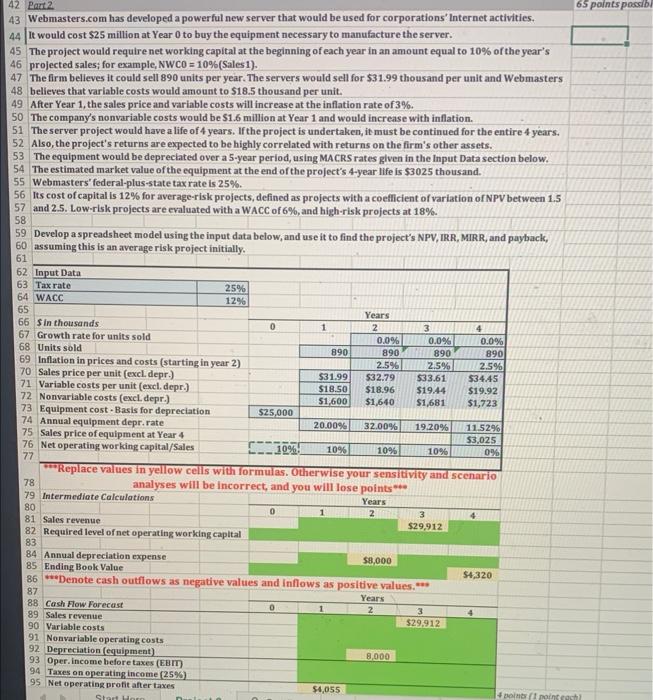  Please include formulas 42 Part2 43 Webmasters.com has developed a powerful