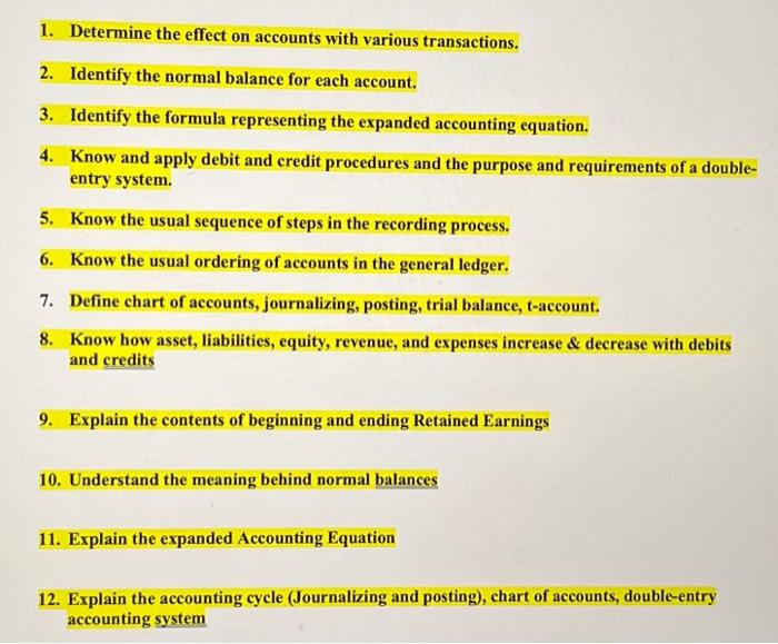This is a study guide. Please help. 1. Determine the effect on