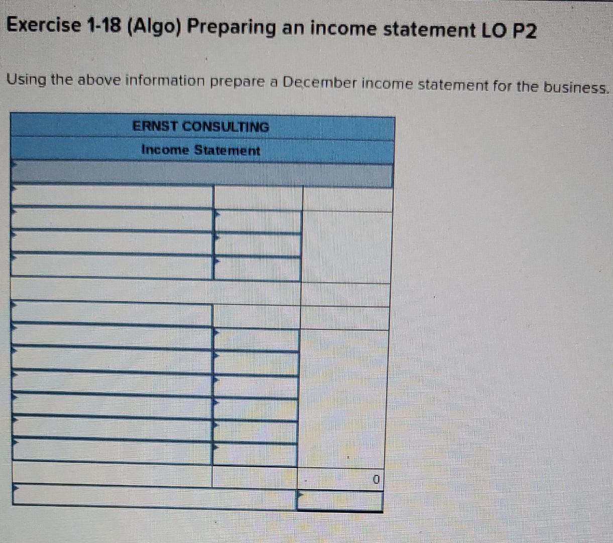 a thumps up. Use the following Information for the Exercises below. (Algo)