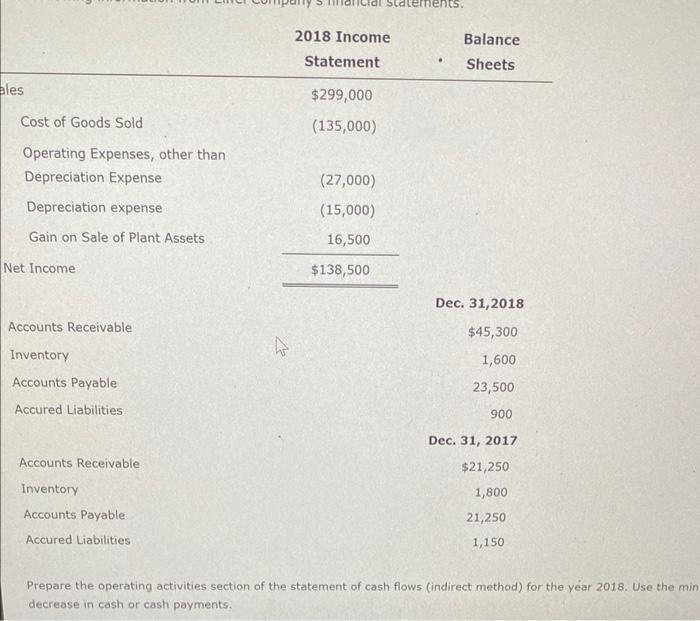  decrease in cash or cash payments. 2018. Use the min Eiffel