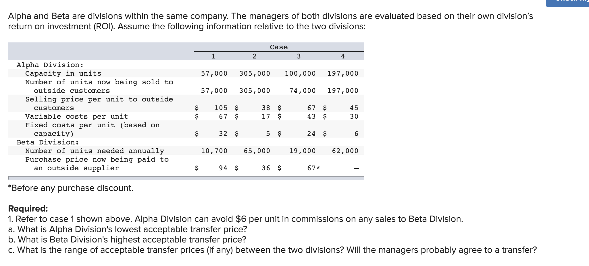 thank you! Alpha and Beta are divisions within the same company.