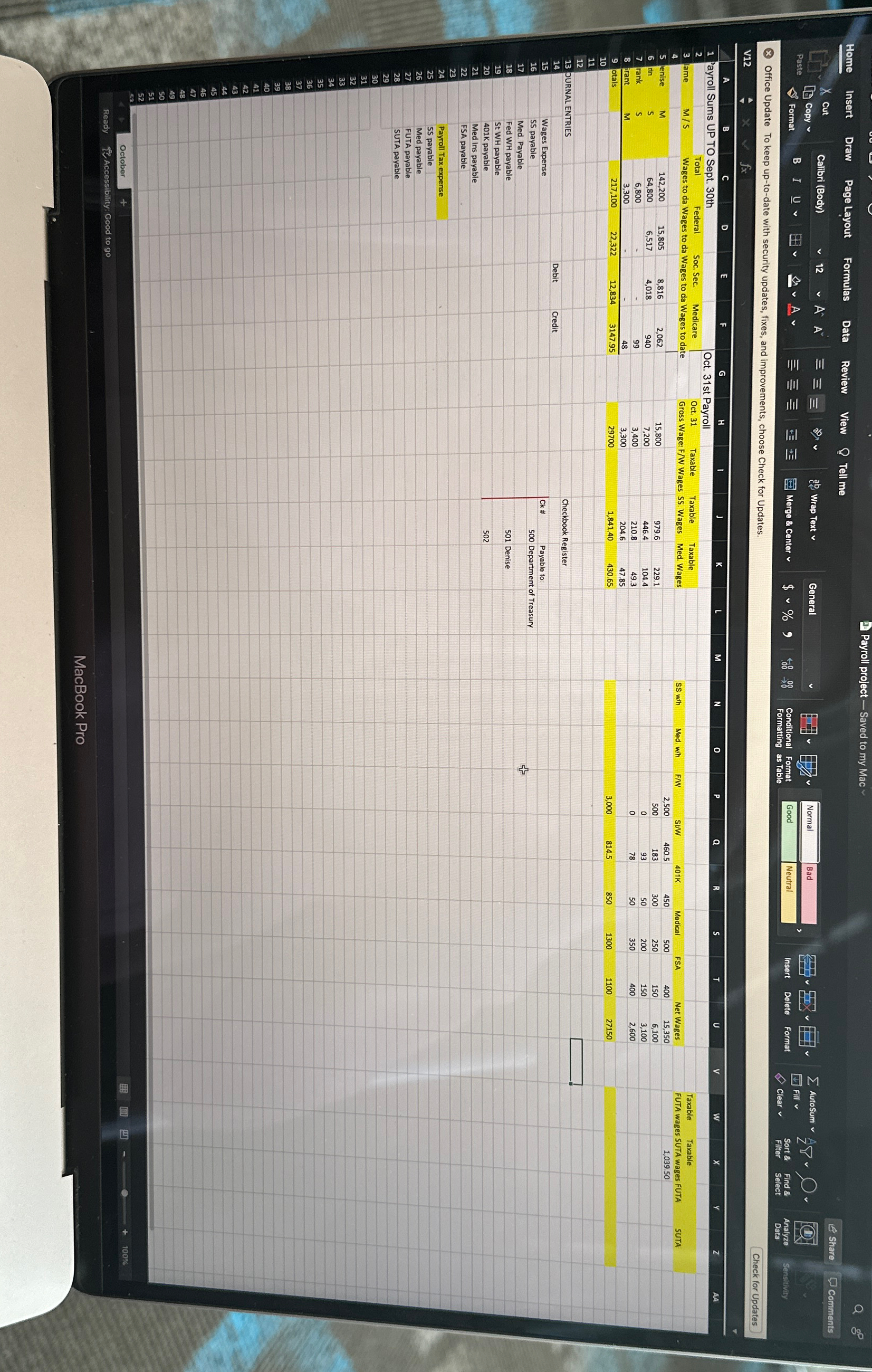  Due in 2 segments - Please see instruction item #9 on