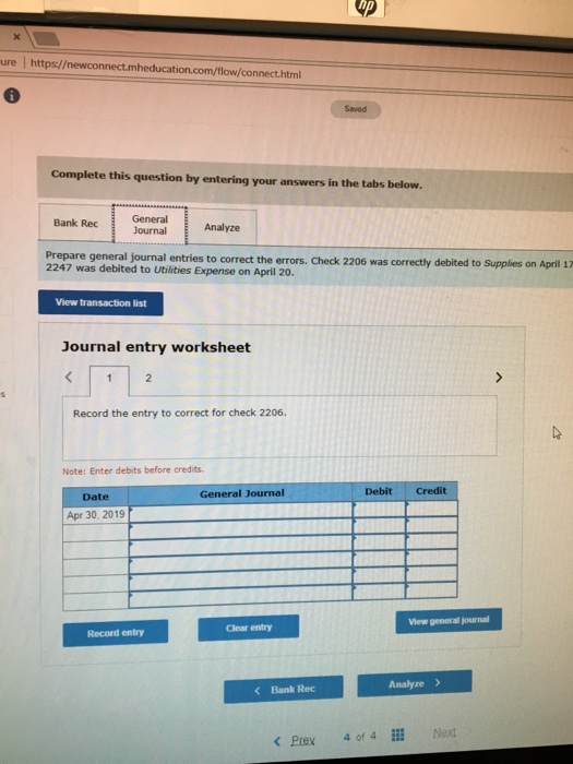the following two errors were discovered in the firm's a. The checkbook