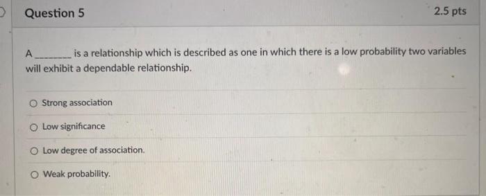 of 1.00 and .81. somewhat strong very weak very strong somewhat weak