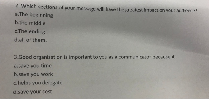  you can choose more than one answer 2. Which sections of