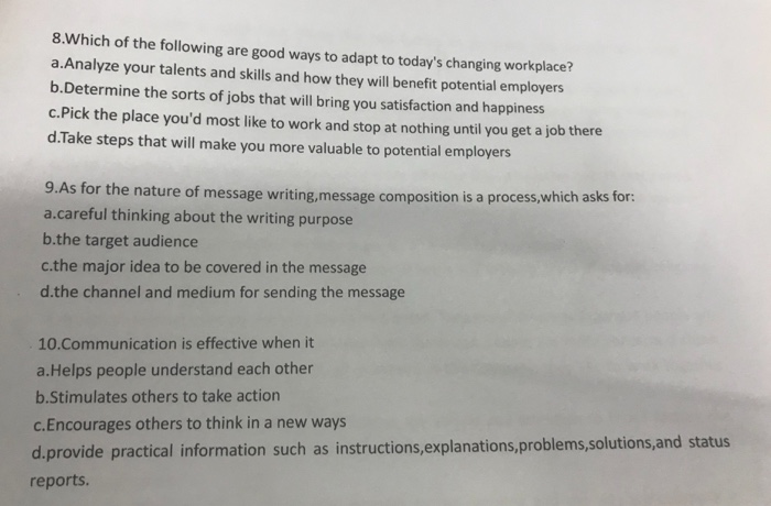 your message will have the greatest impact on your audience? a.The beginning