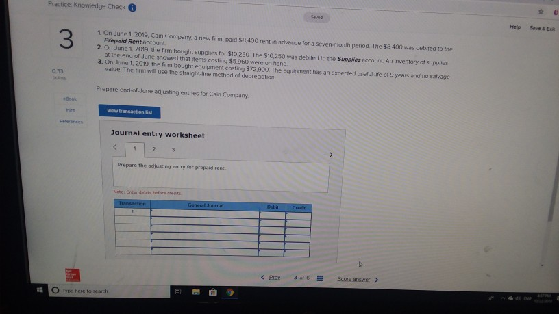 Practice Knowledge Check Saved Heip Save & Exie 3 1. On