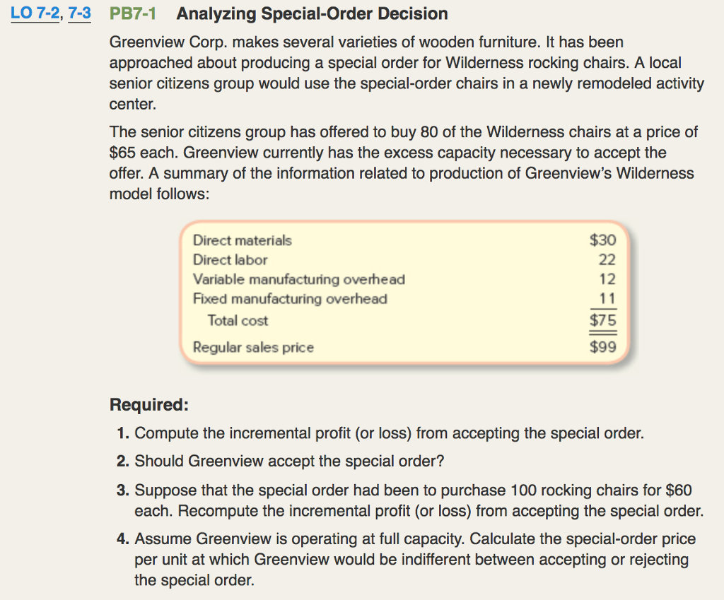  please answer the question on an excel sheet LO 7-2, 7-3