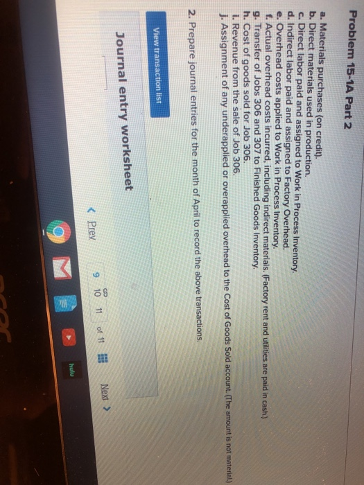 LO C2, P1, P2, P3, P4 The following information applies to the