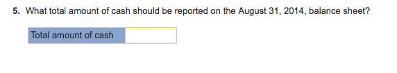 for cash follow: BANK STATEMENT Checks and Date EFTS Deposits Balance $