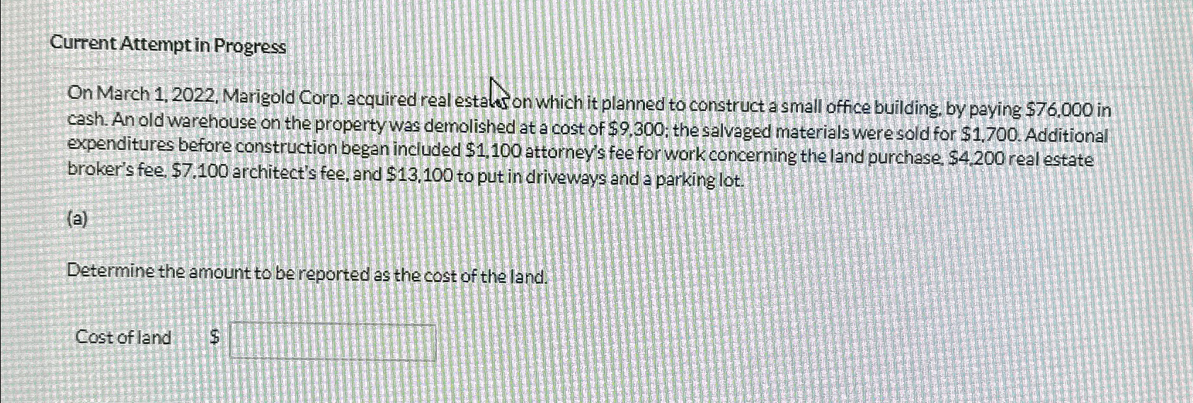  Current Attempt in Progress On March 1,2022, Marigold Corp. acquired real