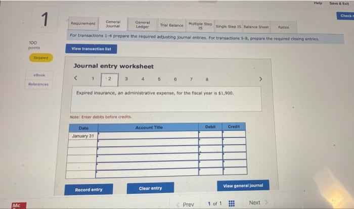 TS Single Step 15 Balance Sheet Ratios For transactions 1-4 prepare the
