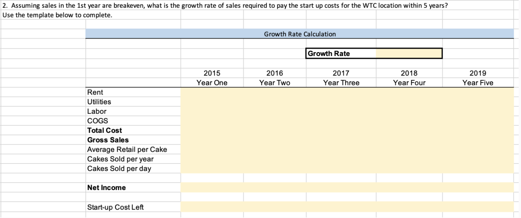  Using the information below, please help fill in this table. Please