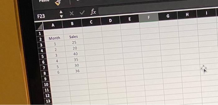  Paste x fx F23 H G F E D D TB