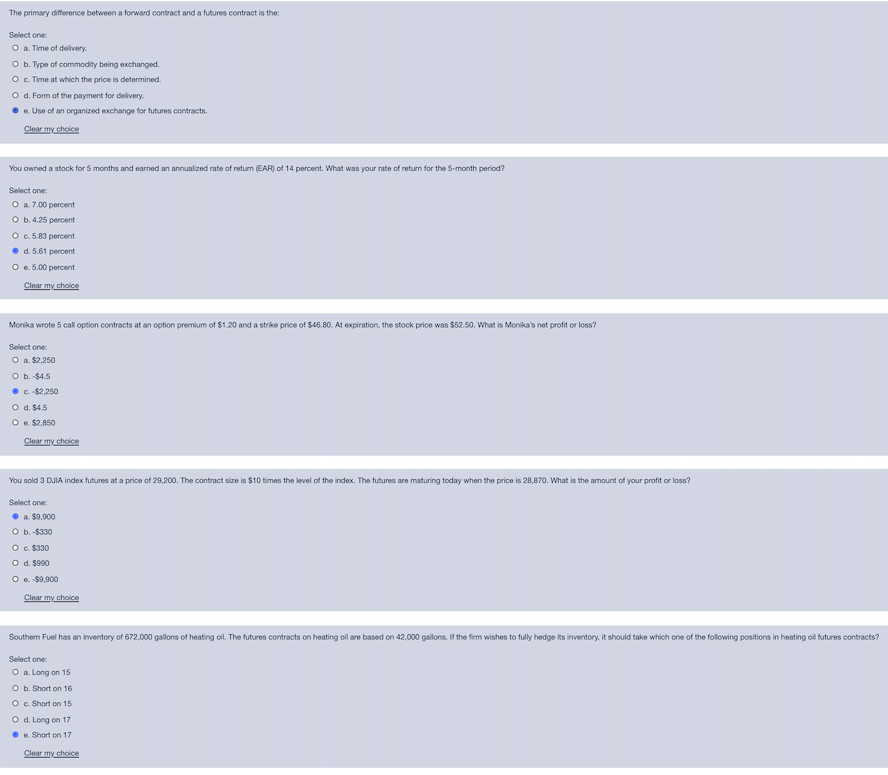  The primary difference between a forward contract and a futures contract