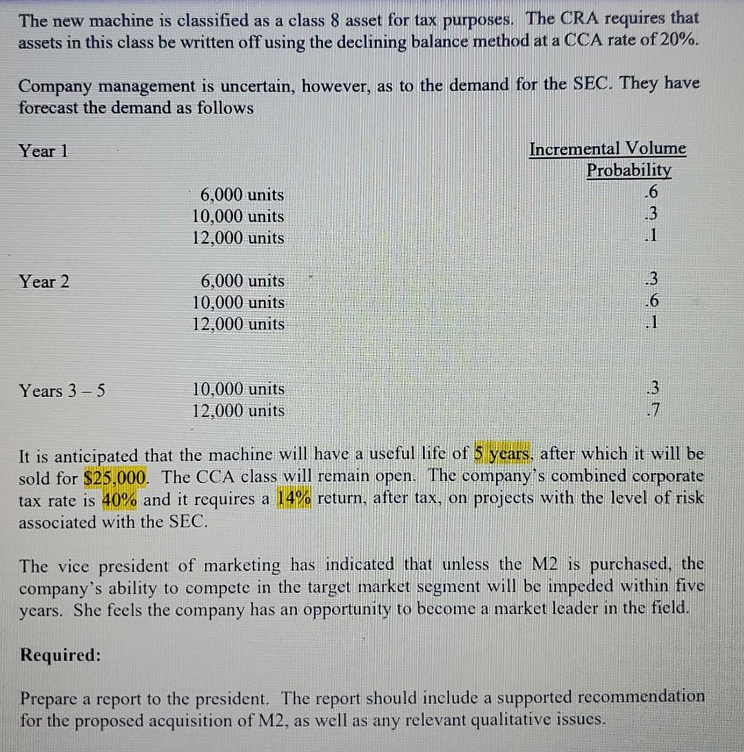 the 'EC', which it sells in the intermediate market. The following information