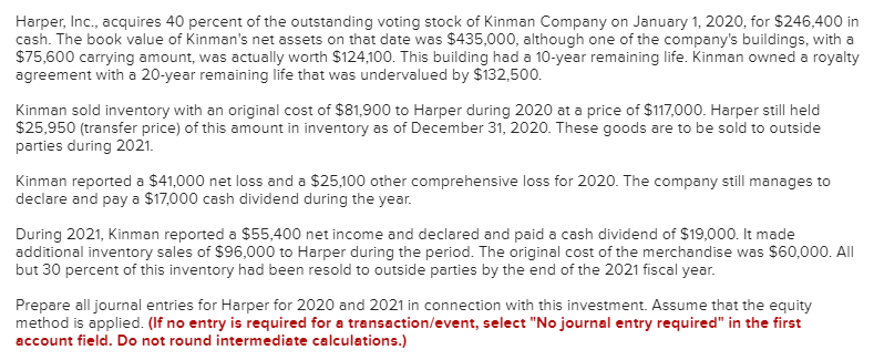 1 Record the initial investment. 2 Record the dividend declaration. 3