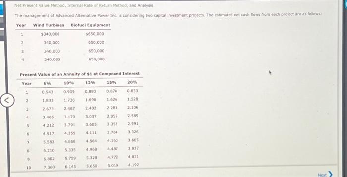  Net Present Value Method, Internal Rate of Return Method, and Analysis
