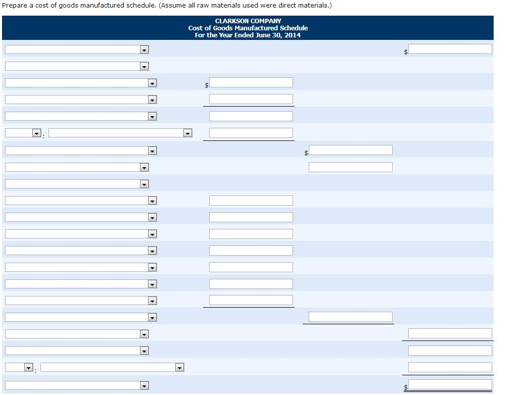 records of Clarkson Company for the fiscal year ended June 30, 2014