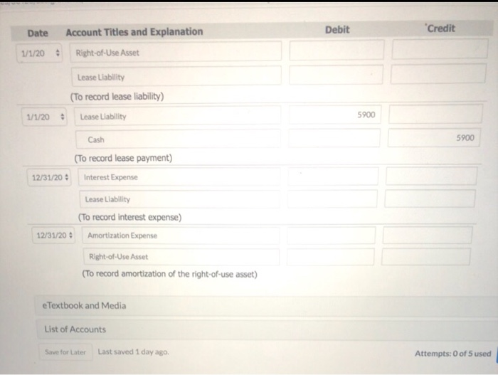 machinery from Young, Inc. on January 1, 2020. The lease term was
