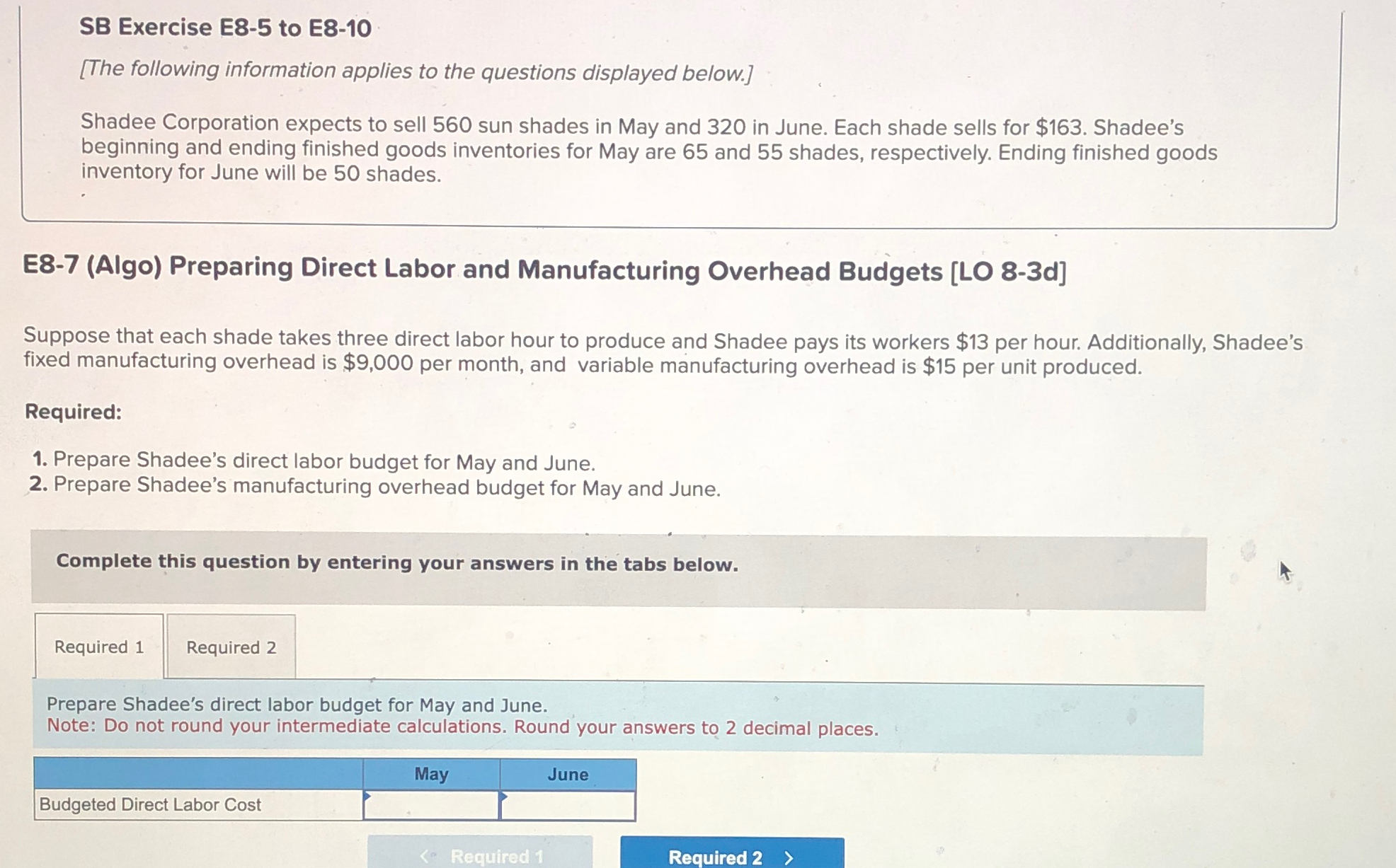  SB Exercise E8-5 to E8-10 [The following information applies to the