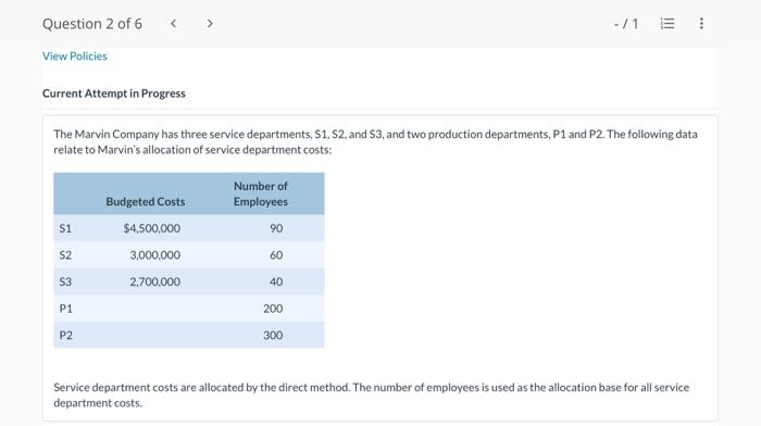 hello expert please help. Current Attempt in Progress The Marvin Company has