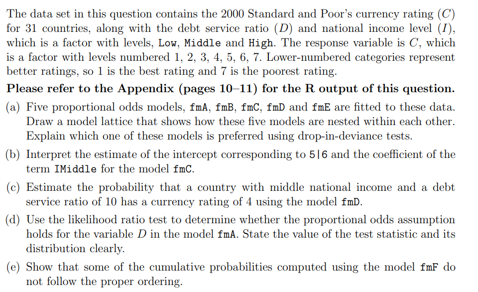  The data set in this question contains the 2000 Standard and