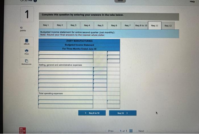 of cash payments for direct moteriais. 10. Cosh budget. Note: Negative balances