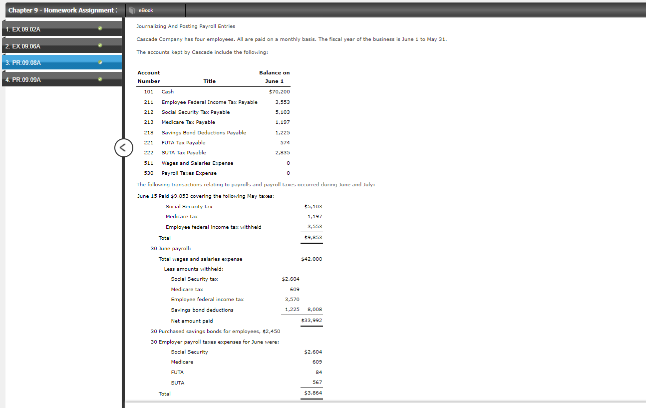 Chapter 9 - Homework Assignment: eBook 1. EX.09.02A Journalizing And Posting