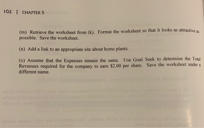 on second worksheet (L) on third worksheet (m-n) on forth worksheet. (o)