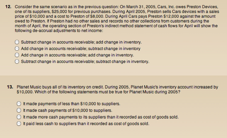 Accouting Consider the same scenario as in the previous question: On March