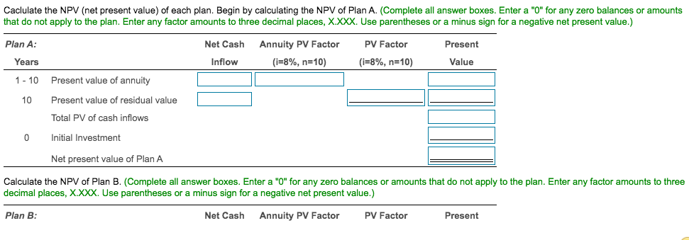 residual value at the end of 10 years. Under Plan B, Lulus